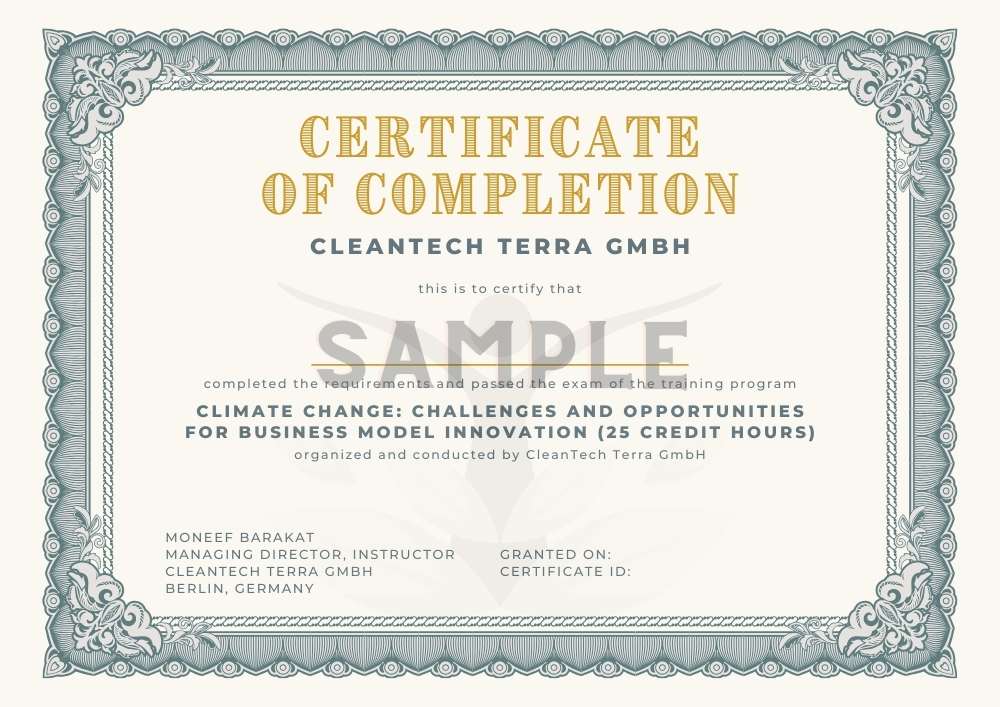 Climate Change Certificate Samples